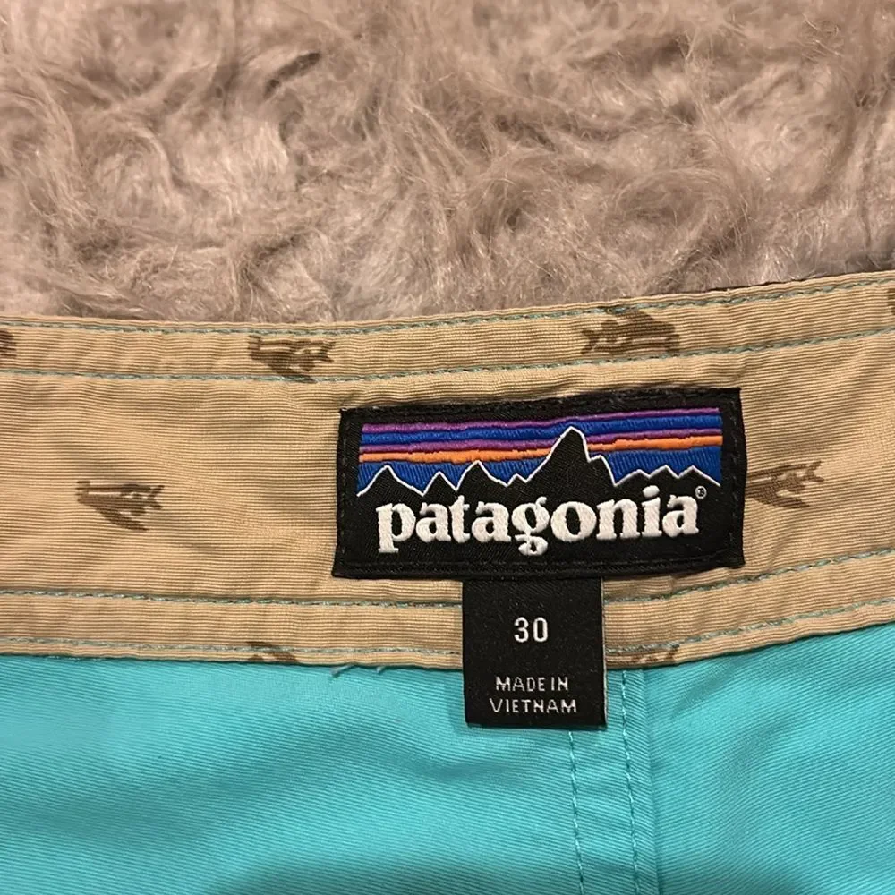 Patagonia men’s teal and gray men’s nylon swimming ‎ trunks